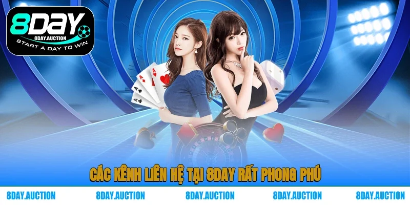 Các kênh liên hệ tại 8DAY rất phong phú